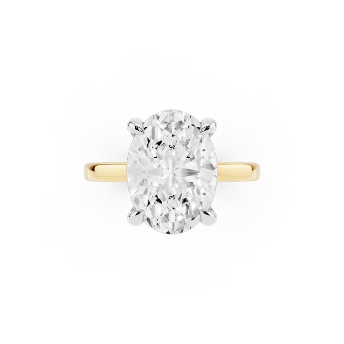 Mayors 18K Yellow Gold 4.00cttw Lab Grown Diamond Oval Cut Solitaire Engagement Ring