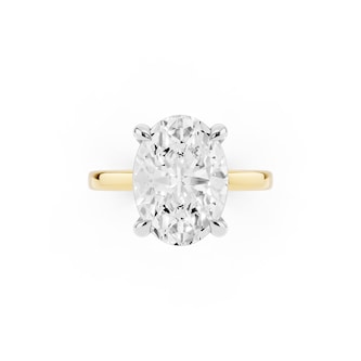 Mayors 18K Yellow Gold 4.00cttw Lab Grown Diamond Oval Cut Solitaire Engagement Ring