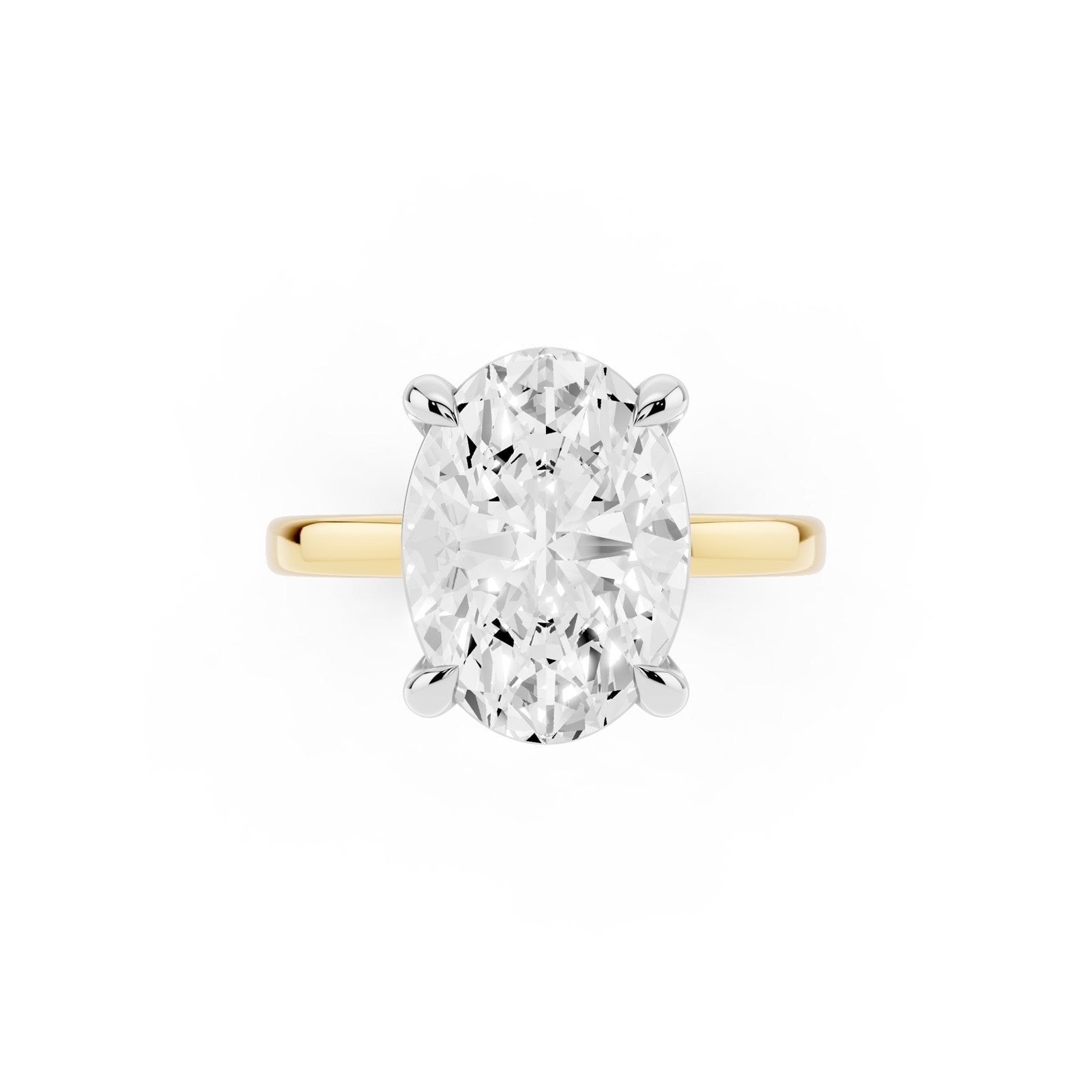 Mayors 18K Yellow Gold 4.00cttw Lab Grown Diamond Oval Cut Solitaire Engagement Ring