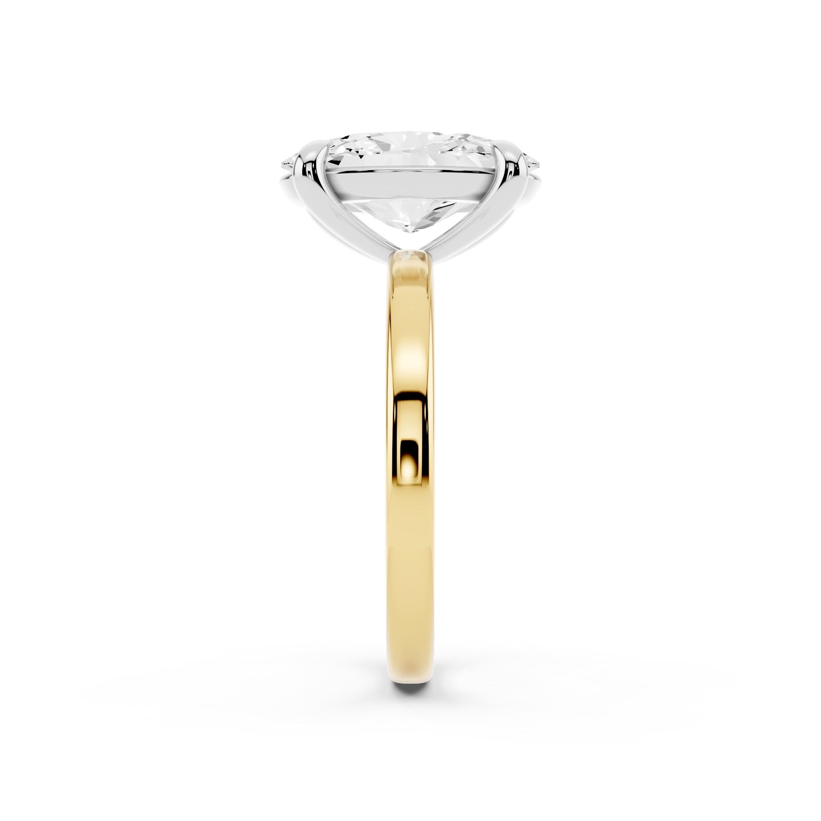 Mayors 18K Yellow Gold 4.00cttw Lab Grown Diamond Oval Cut Solitaire Engagement Ring