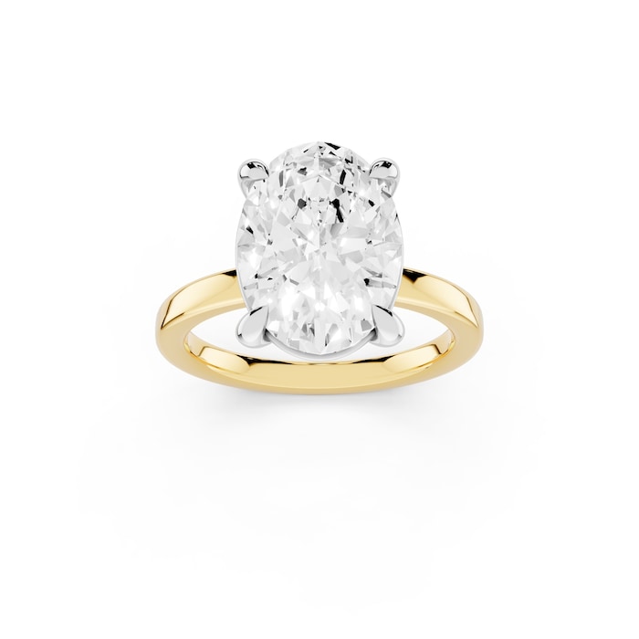 Mayors 18K Yellow Gold 4.00cttw Lab Grown Diamond Oval Cut Solitaire Engagement Ring
