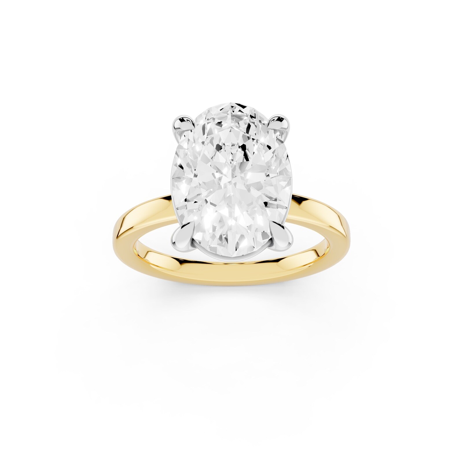 Mayors 18K Yellow Gold 4.00cttw Lab Grown Diamond Oval Cut Solitaire Engagement Ring