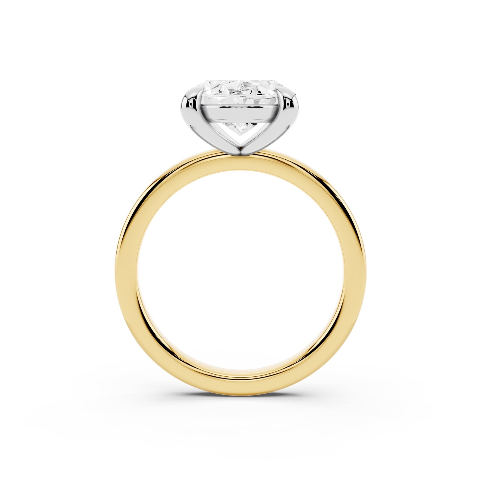 Mayors 18K Yellow Gold 4.00cttw Lab Grown Diamond Oval Cut Solitaire Engagement Ring