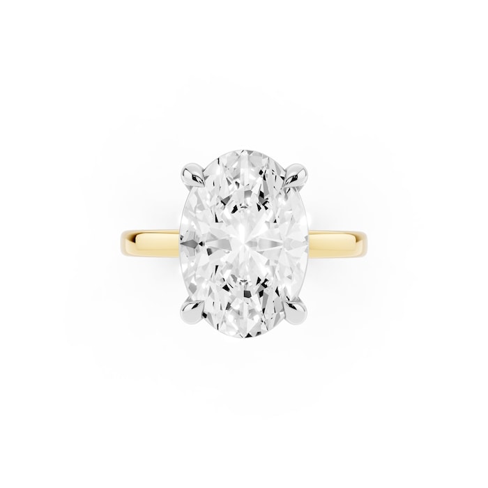 Mayors 18K Yellow Gold 5.00cttw Lab Grown Diamond Oval Cut Solitaire Engagement Ring