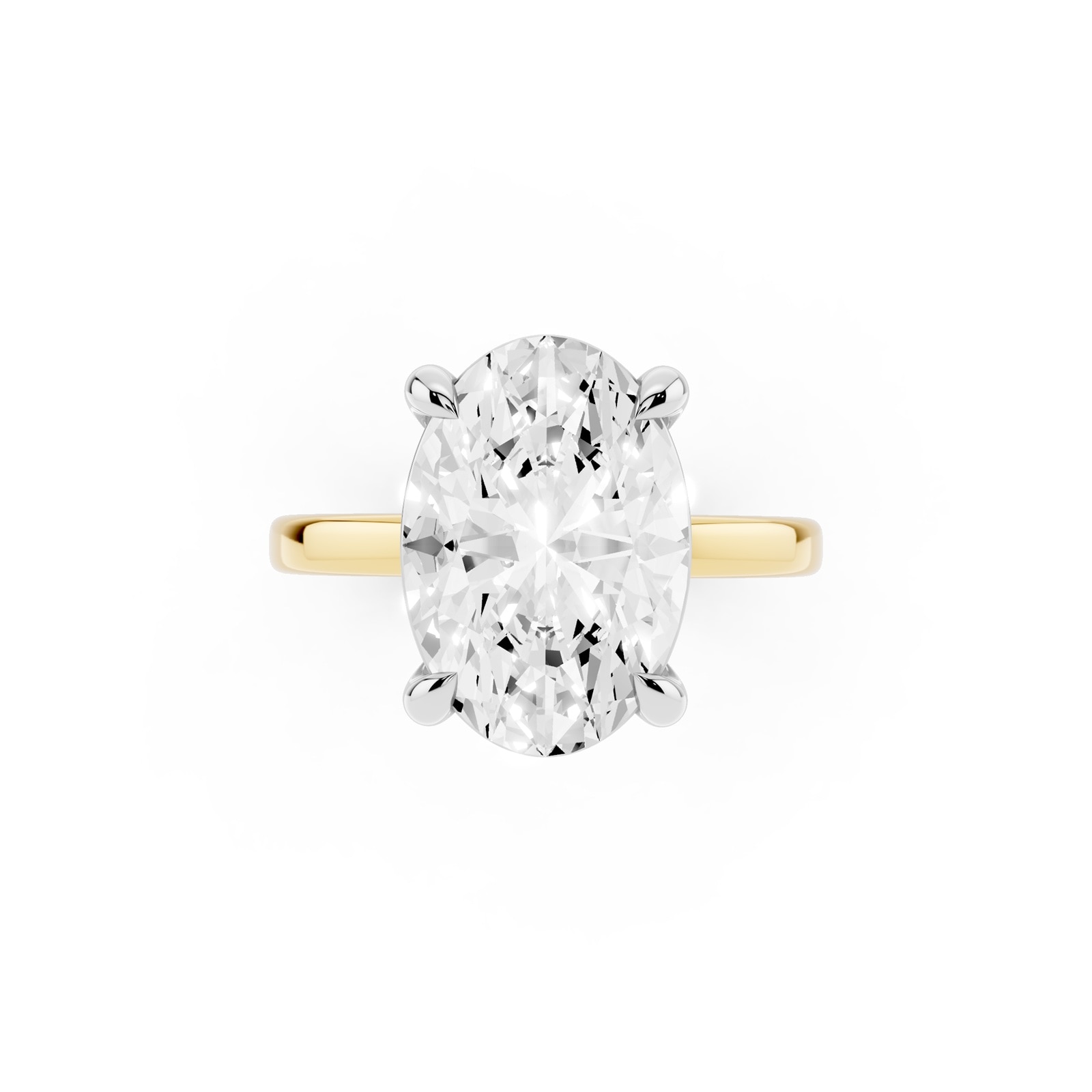 Mayors 18K Yellow Gold 5.00cttw Lab Grown Diamond Oval Cut Solitaire Engagement Ring