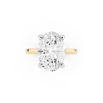 Mayors 18K Yellow Gold 5.00cttw Lab Grown Diamond Oval Cut Solitaire Engagement Ring
