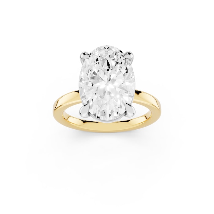 Mayors 18K Yellow Gold 5.00cttw Lab Grown Diamond Oval Cut Solitaire Engagement Ring