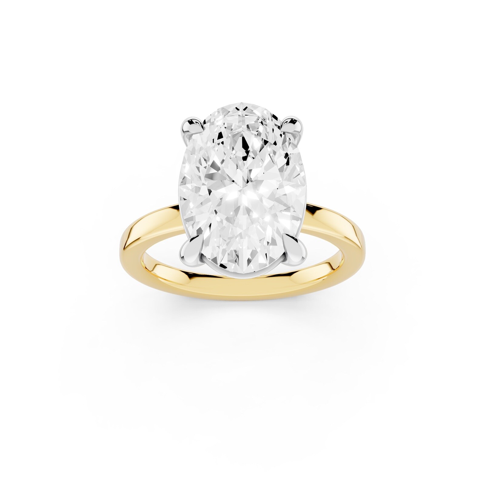 Mayors 18K Yellow Gold 5.00cttw Lab Grown Diamond Oval Cut Solitaire Engagement Ring