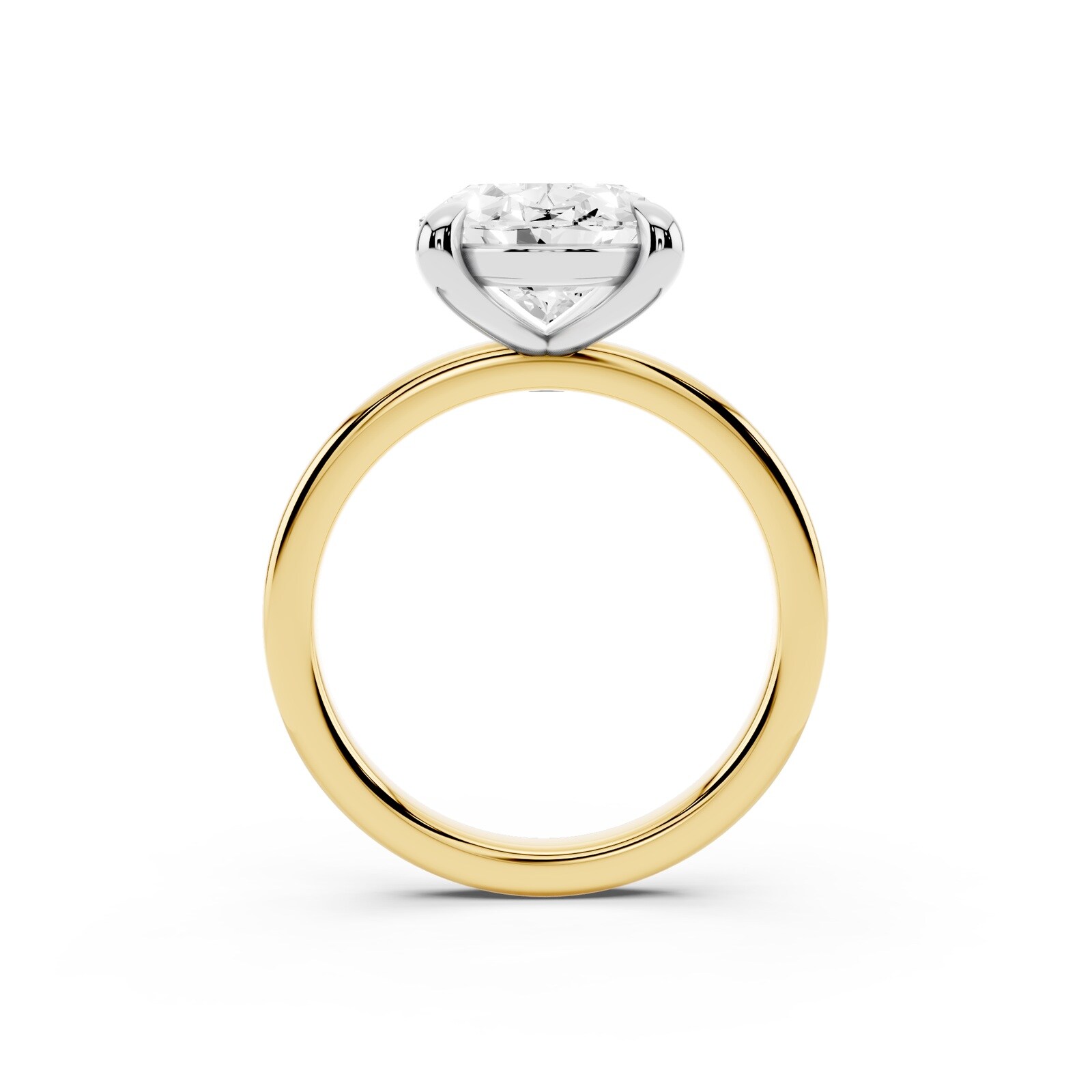 Mayors 18K Yellow Gold 5.00cttw Lab Grown Diamond Oval Cut Solitaire Engagement Ring