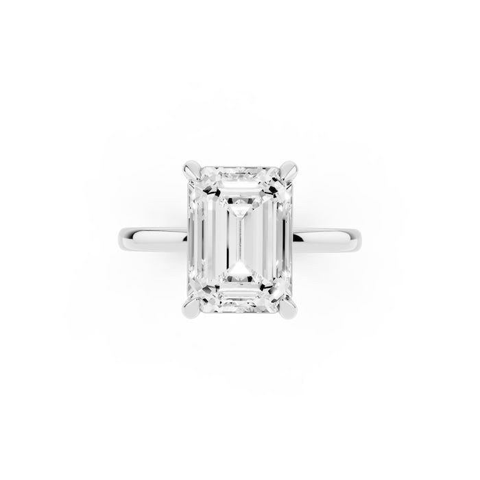 Mayors Platinum 4.00cttw Lab Grown Diamond Emerald Cut Solitaire Engagement Ring