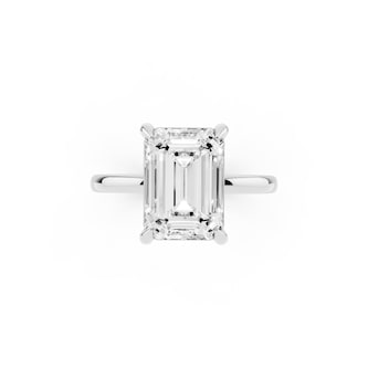 Mayors Platinum 4.00cttw Lab Grown Diamond Emerald Cut Solitaire Engagement Ring