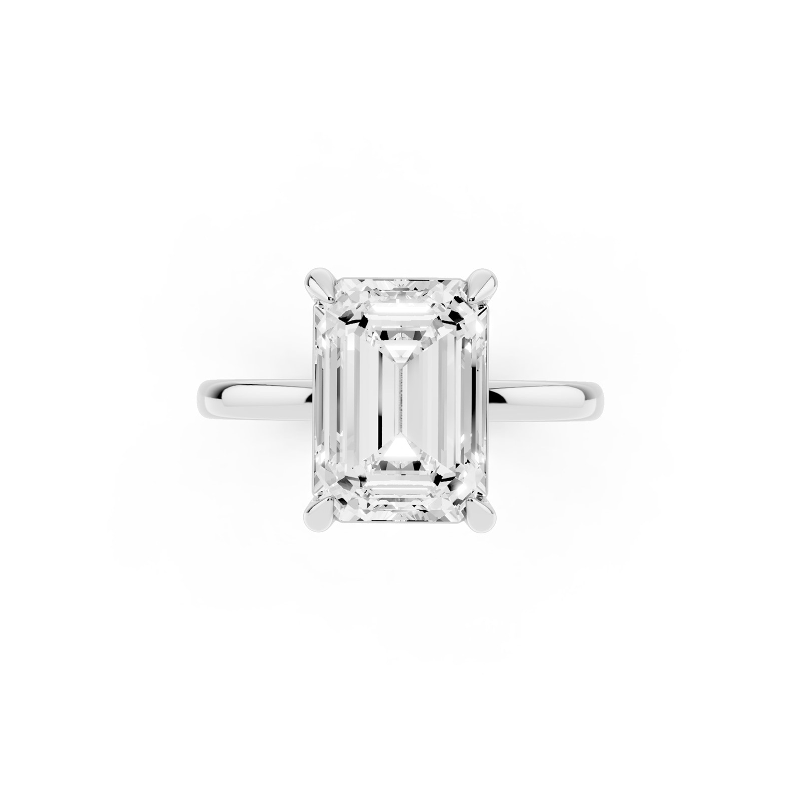 Mayors Platinum 4.00cttw Lab Grown Diamond Emerald Cut Solitaire Engagement Ring