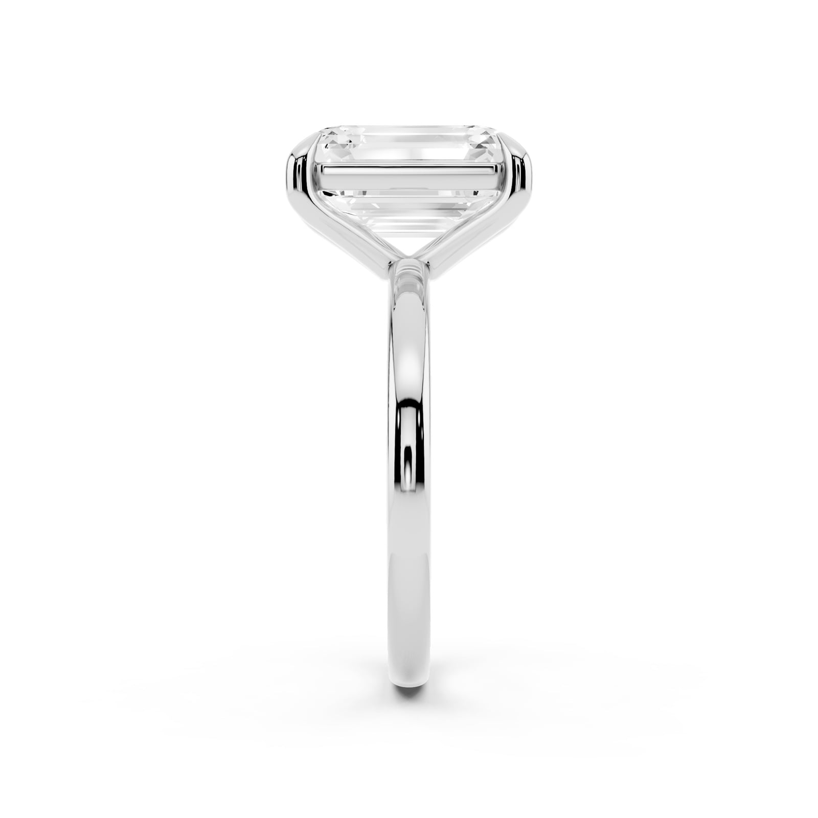 Mayors Platinum 4.00cttw Lab Grown Diamond Emerald Cut Solitaire Engagement Ring
