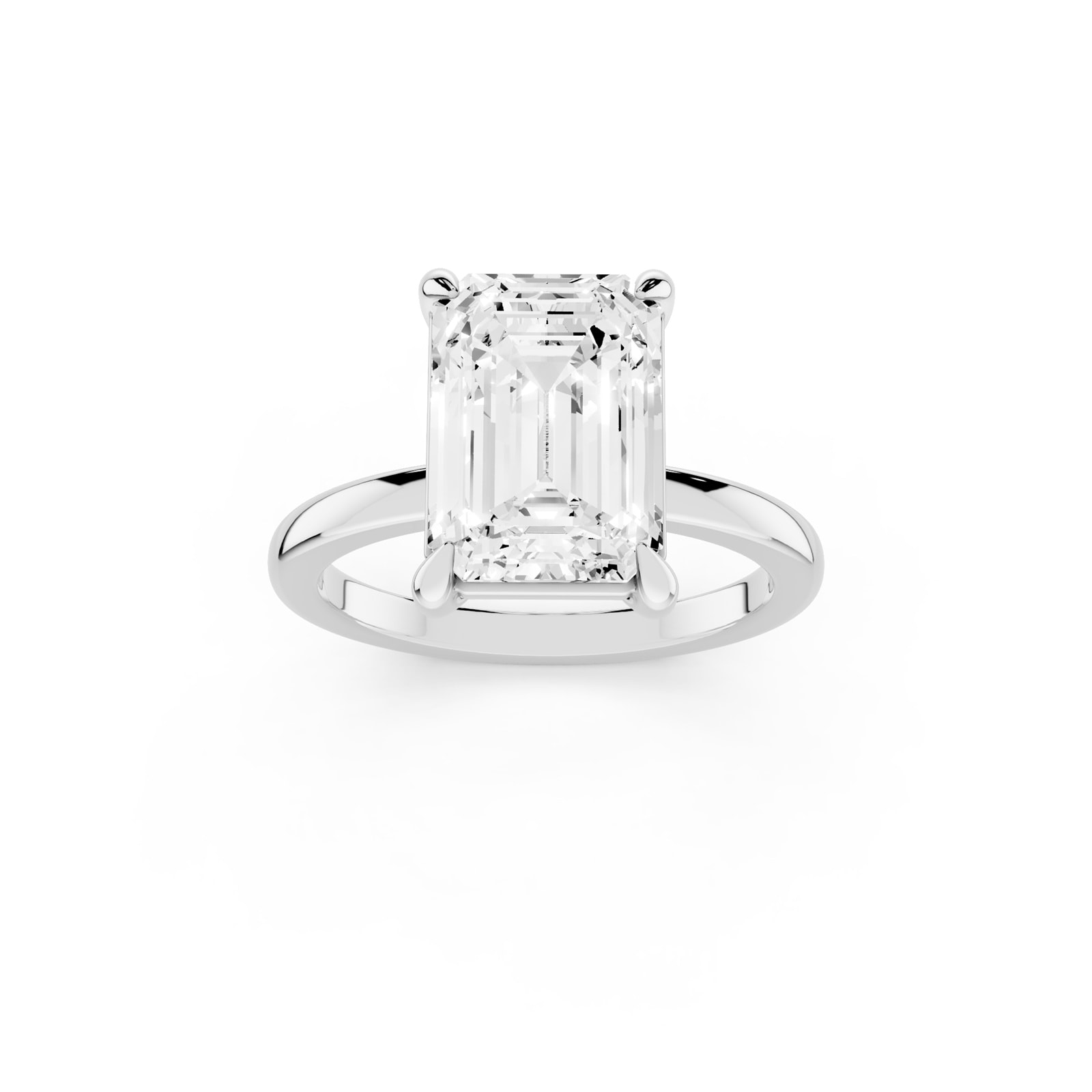 Mayors Platinum 4.00cttw Lab Grown Diamond Emerald Cut Solitaire Engagement Ring