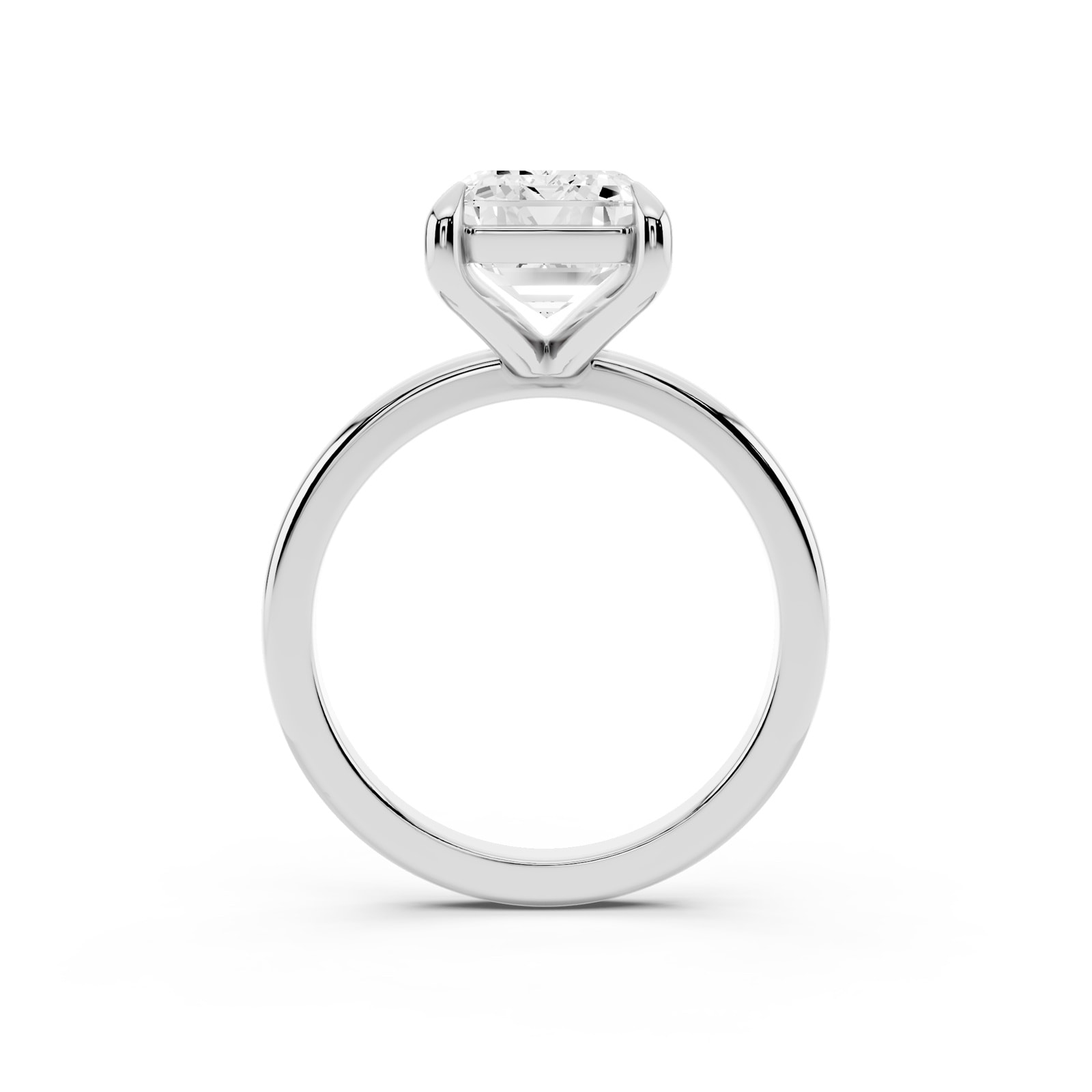 Mayors Platinum 4.00cttw Lab Grown Diamond Emerald Cut Solitaire Engagement Ring