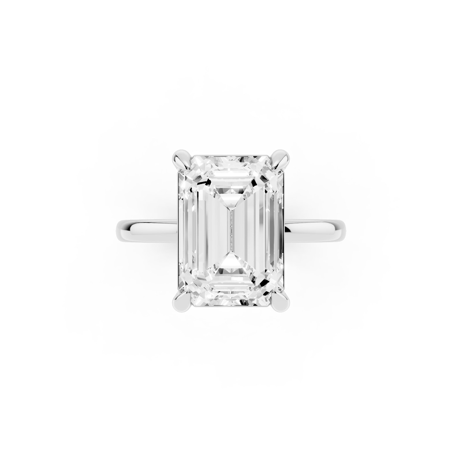 Mayors Platinum 5.00cttw Lab Grown Diamond Emerald Cut Solitaire Engagement Ring