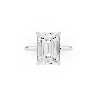 Mayors Platinum 5.00cttw Lab Grown Diamond Emerald Cut Solitaire Engagement Ring