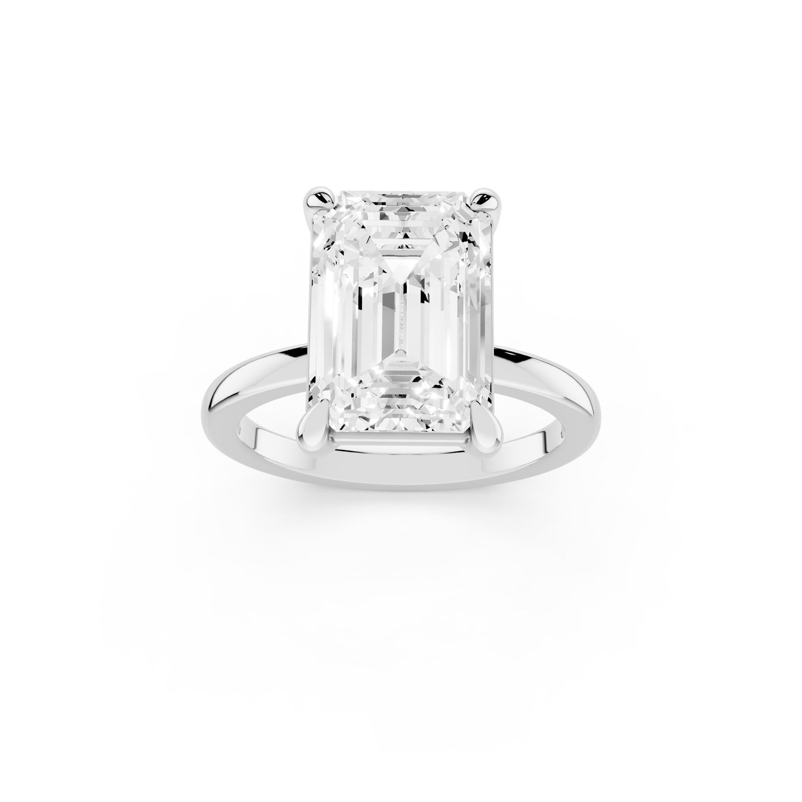 Mayors Platinum 5.00cttw Lab Grown Diamond Emerald Cut Solitaire Engagement Ring