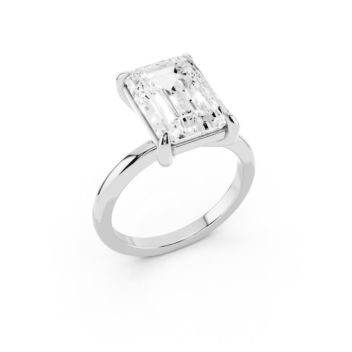 Mayors Platinum 5.00cttw Lab Grown Diamond Emerald Cut Solitaire Engagement Ring