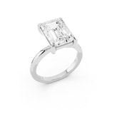Mayors Platinum 5.00cttw Lab Grown Diamond Emerald Cut Solitaire Engagement Ring