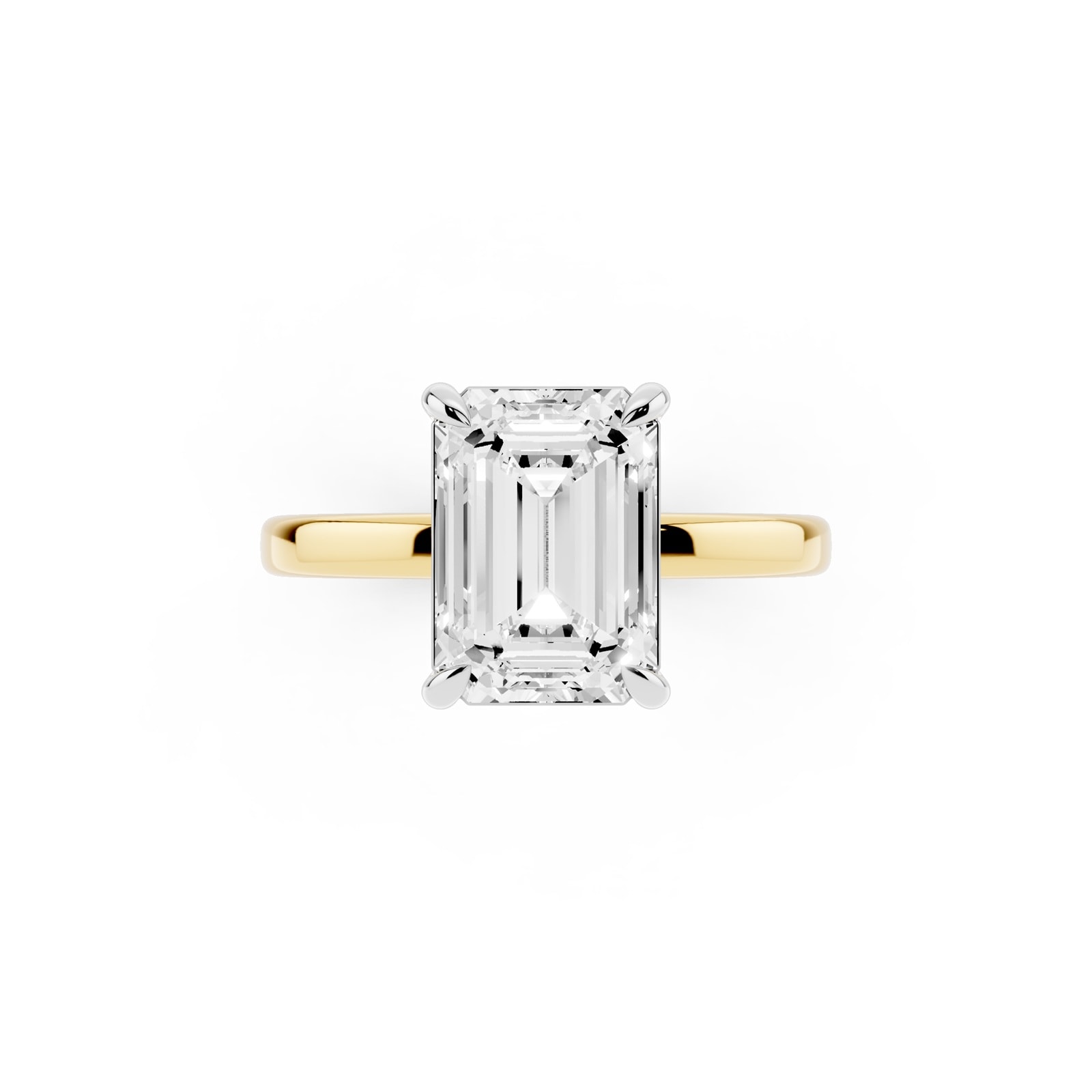 Mayors 18K Yellow Gold 3.00cttw Lab Grown Diamond Emerald Cut Solitaire Engagement Ring