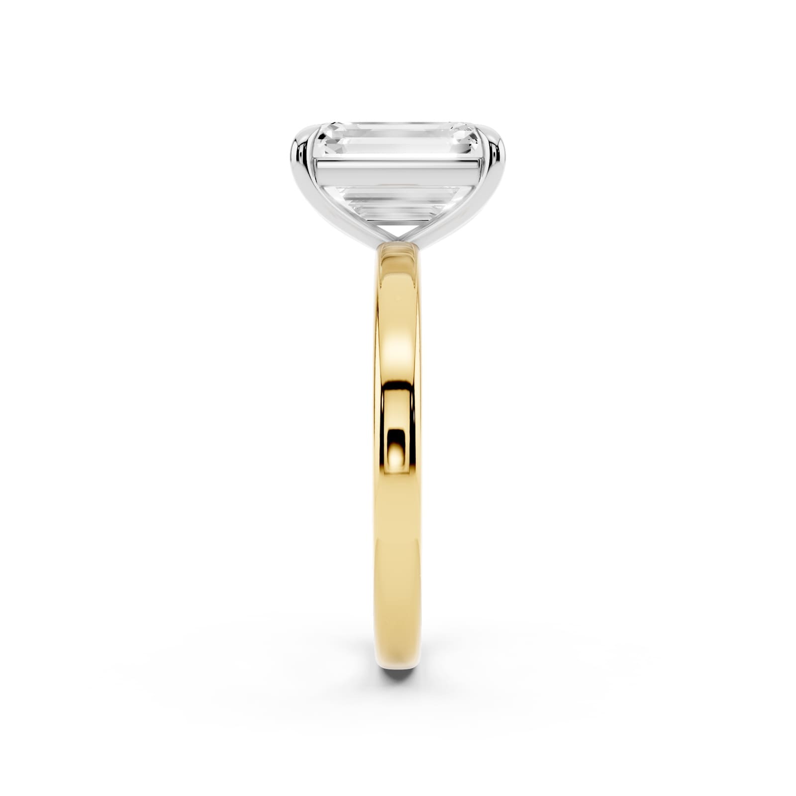 Mayors 18K Yellow Gold 3.00cttw Lab Grown Diamond Emerald Cut Solitaire Engagement Ring