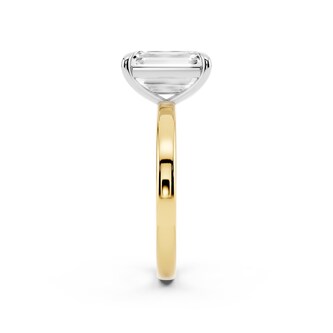 Mayors 18K Yellow Gold 3.00cttw Lab Grown Diamond Emerald Cut Solitaire Engagement Ring