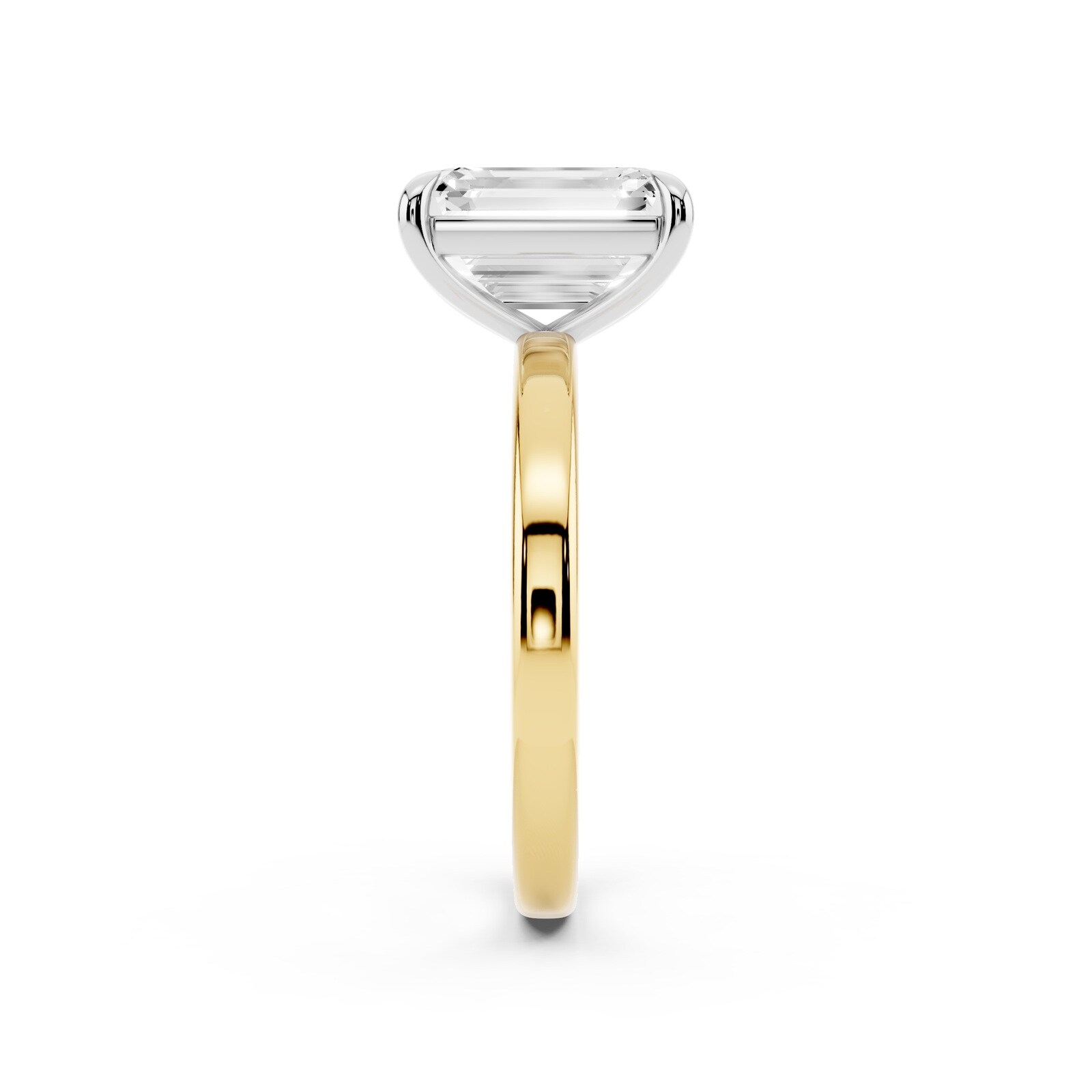 Mayors 18K Yellow Gold 3.00cttw Lab Grown Diamond Emerald Cut Solitaire Engagement Ring