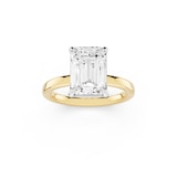 Mayors 18K Yellow Gold 3.00cttw Lab Grown Diamond Emerald Cut Solitaire Engagement Ring
