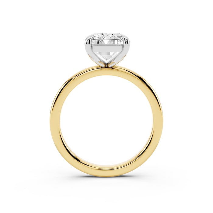 Mayors 18K Yellow Gold 3.00cttw Lab Grown Diamond Emerald Cut Solitaire Engagement Ring