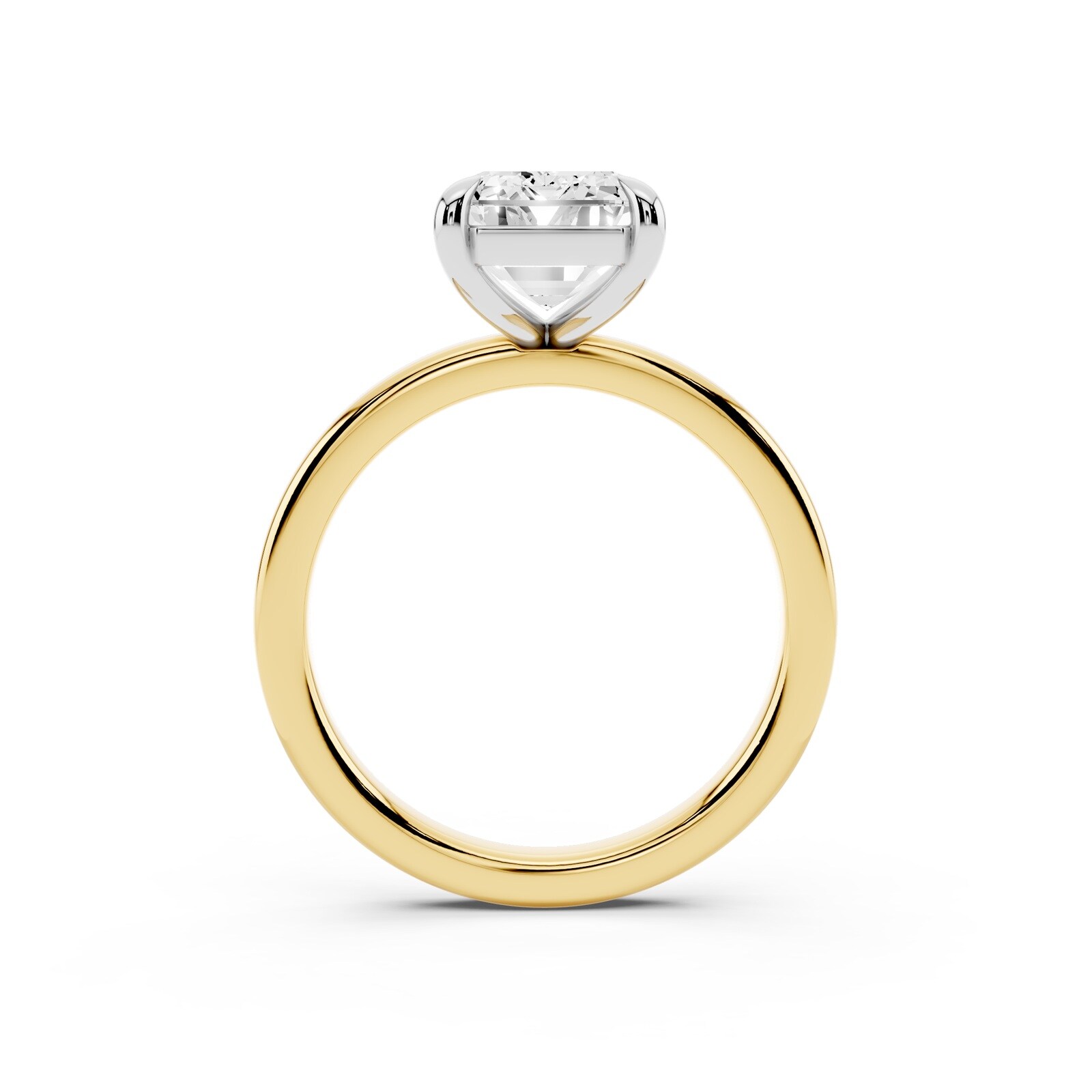 Mayors 18K Yellow Gold 3.00cttw Lab Grown Diamond Emerald Cut Solitaire Engagement Ring