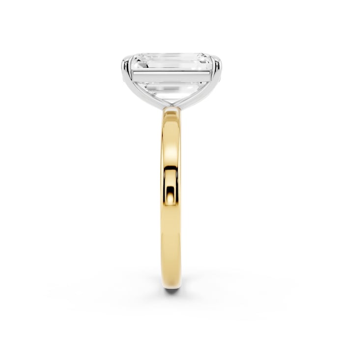 Mayors 18K Yellow Gold 4.00cttw Lab Grown Diamond Emerald Cut Solitaire Engagement Ring
