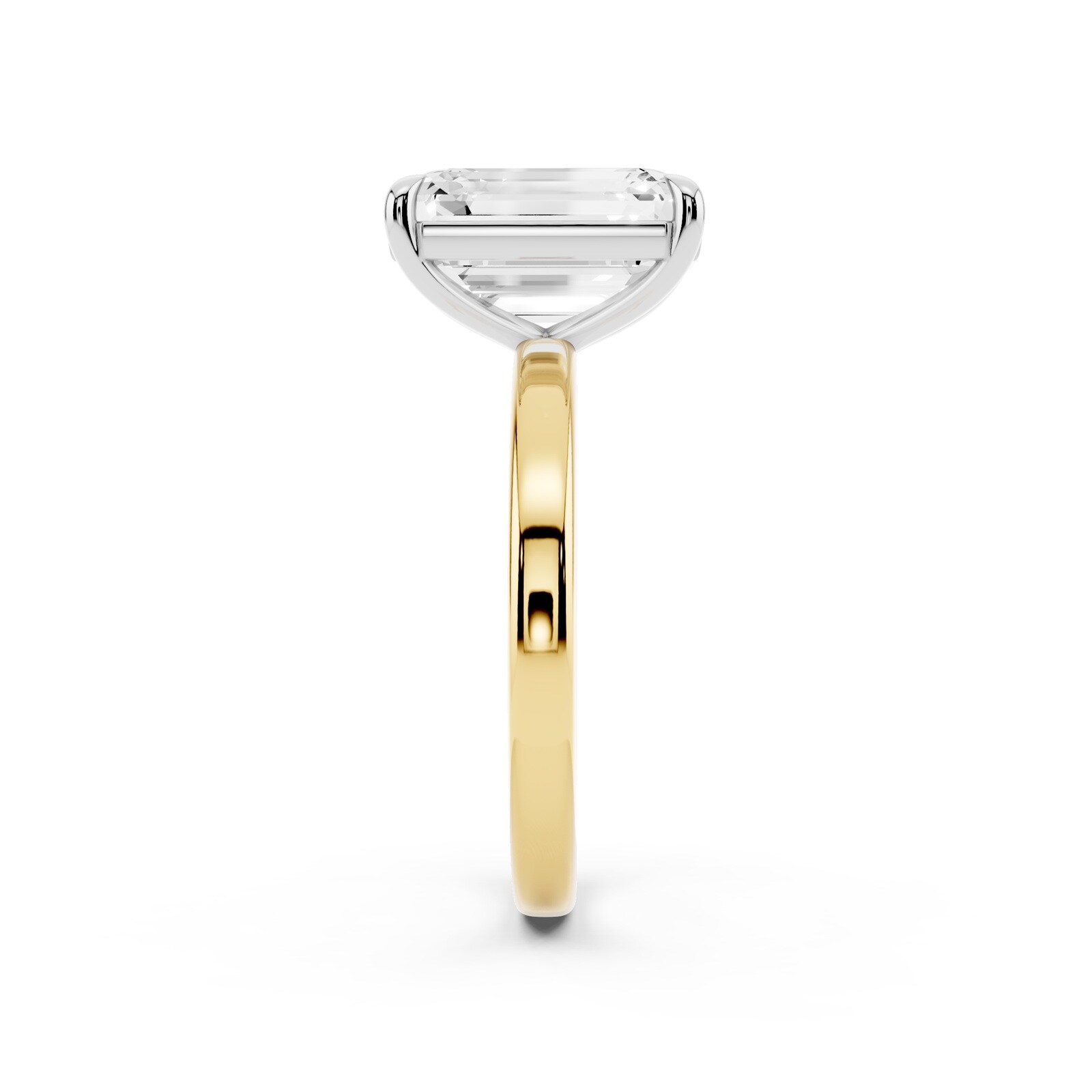 Mayors 18K Yellow Gold 4.00cttw Lab Grown Diamond Emerald Cut Solitaire Engagement Ring