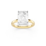 Mayors 18K Yellow Gold 4.00cttw Lab Grown Diamond Emerald Cut Solitaire Engagement Ring