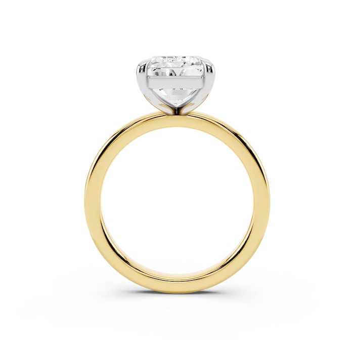 Mayors 18K Yellow Gold 4.00cttw Lab Grown Diamond Emerald Cut Solitaire Engagement Ring