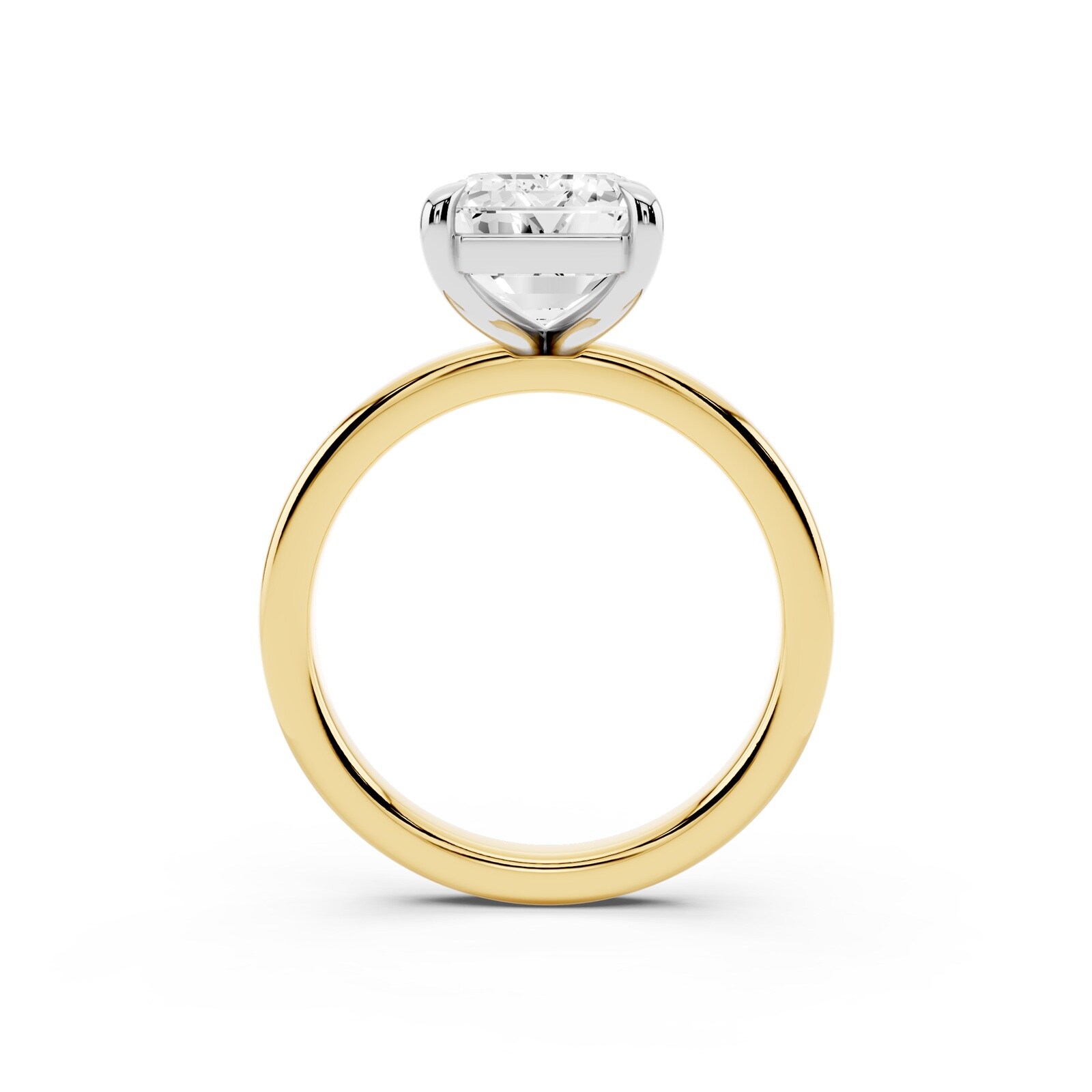 Mayors 18K Yellow Gold 4.00cttw Lab Grown Diamond Emerald Cut Solitaire Engagement Ring