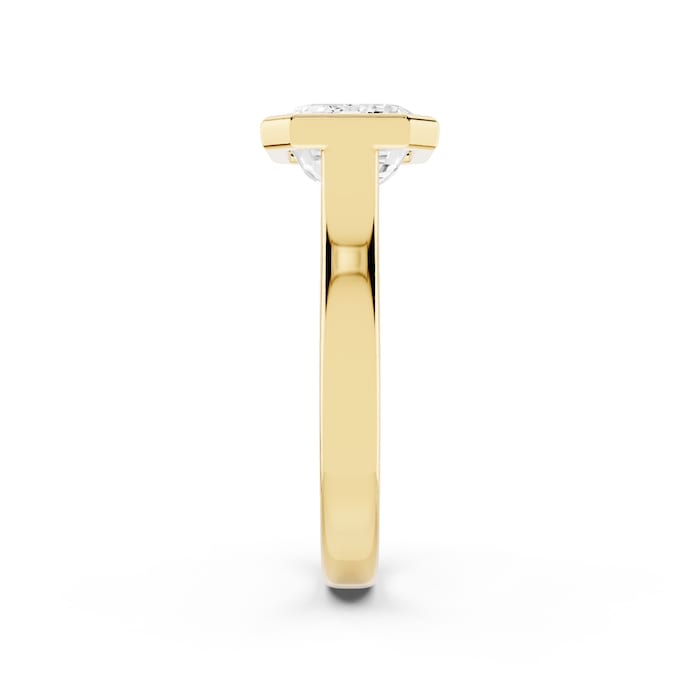Mayors 18K Yellow Gold 4.00cttw Lab Grown Diamond Emerald Cut Bezel Set Engagement Ring