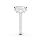Mayors Platinum 5.00cttw Lab Grown Diamond Emerld Cut Three Stone Engagement Ring