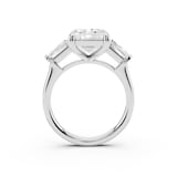 Mayors Platinum 5.00cttw Lab Grown Diamond Emerld Cut Three Stone Engagement Ring