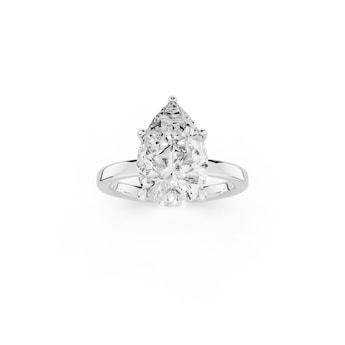Platinum 3.00cttw Lab Grown Diamond Pear Cut Solitaire Engagement Ring