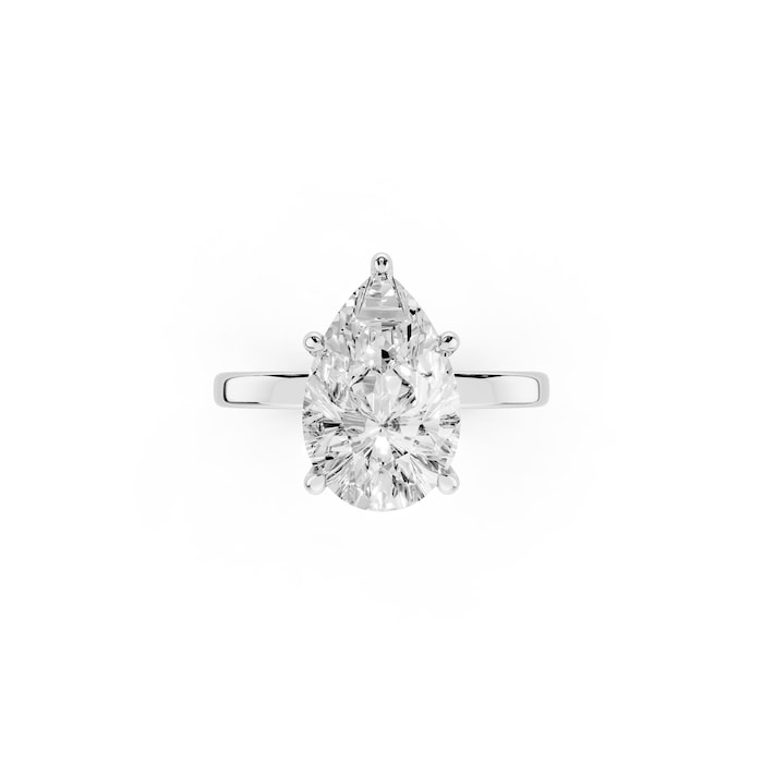 Mayors Platinum 3.00cttw Lab Grown Diamond Pear Cut Solitaire Engagement Ring