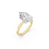 Mayors 18K Yellow Gold 4.00cttw Lab Grown Diamond Pear Cut Solitaire Engagement Ring
