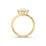 Mayors 18K Yellow Gold 3.00cttw Lab Grown Diamond Pear Cut Solitaire Wave Ring