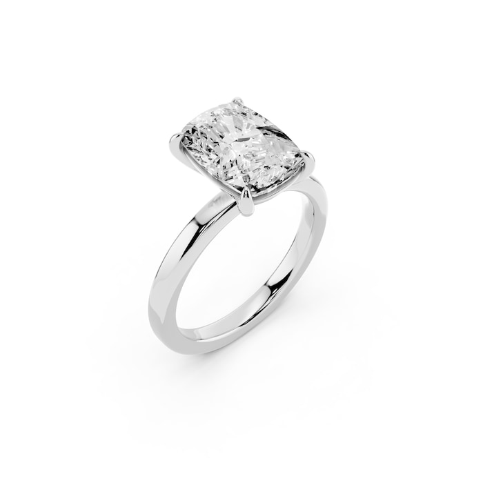 Mayors Platinum 3.00cttw Lab Grown Diamond Cushion Cut Solitaire Engagement Ring