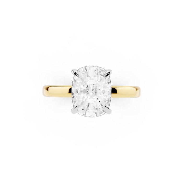 Mayors 18K Yellow Gold 2.50cttw Lab Grown Diamond Cushion Cut Solitaire Engagement Ring