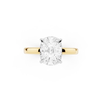 Mayors 18K Yellow Gold 2.50cttw Lab Grown Diamond Cushion Cut Solitaire Engagement Ring