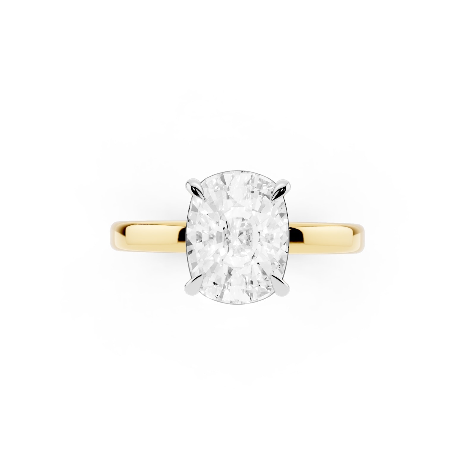 Mayors 18K Yellow Gold 2.50cttw Lab Grown Diamond Cushion Cut Solitaire Engagement Ring
