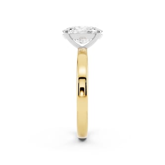 Mayors 18K Yellow Gold 2.50cttw Lab Grown Diamond Cushion Cut Solitaire Engagement Ring