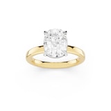 Mayors 18K Yellow Gold 2.50cttw Lab Grown Diamond Cushion Cut Solitaire Engagement Ring