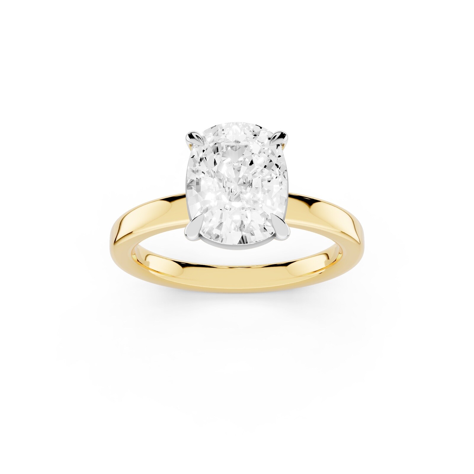Mayors 18K Yellow Gold 2.50cttw Lab Grown Diamond Cushion Cut Solitaire Engagement Ring